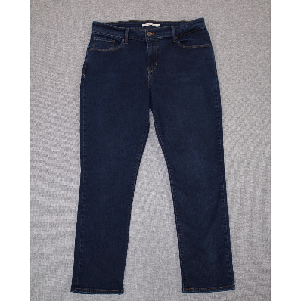 Levi's Jeans Classic Mid Rise Skinny Women 14 Dark Blue Denim Stretch